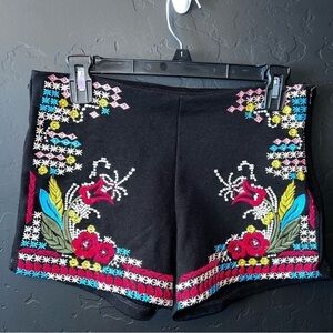 Angel Clothing mini shorts Size:M Color: Black/ floral print handmade print